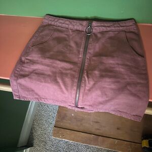 Angel Kiss Maroon Mini Skirt with Ring Zipper